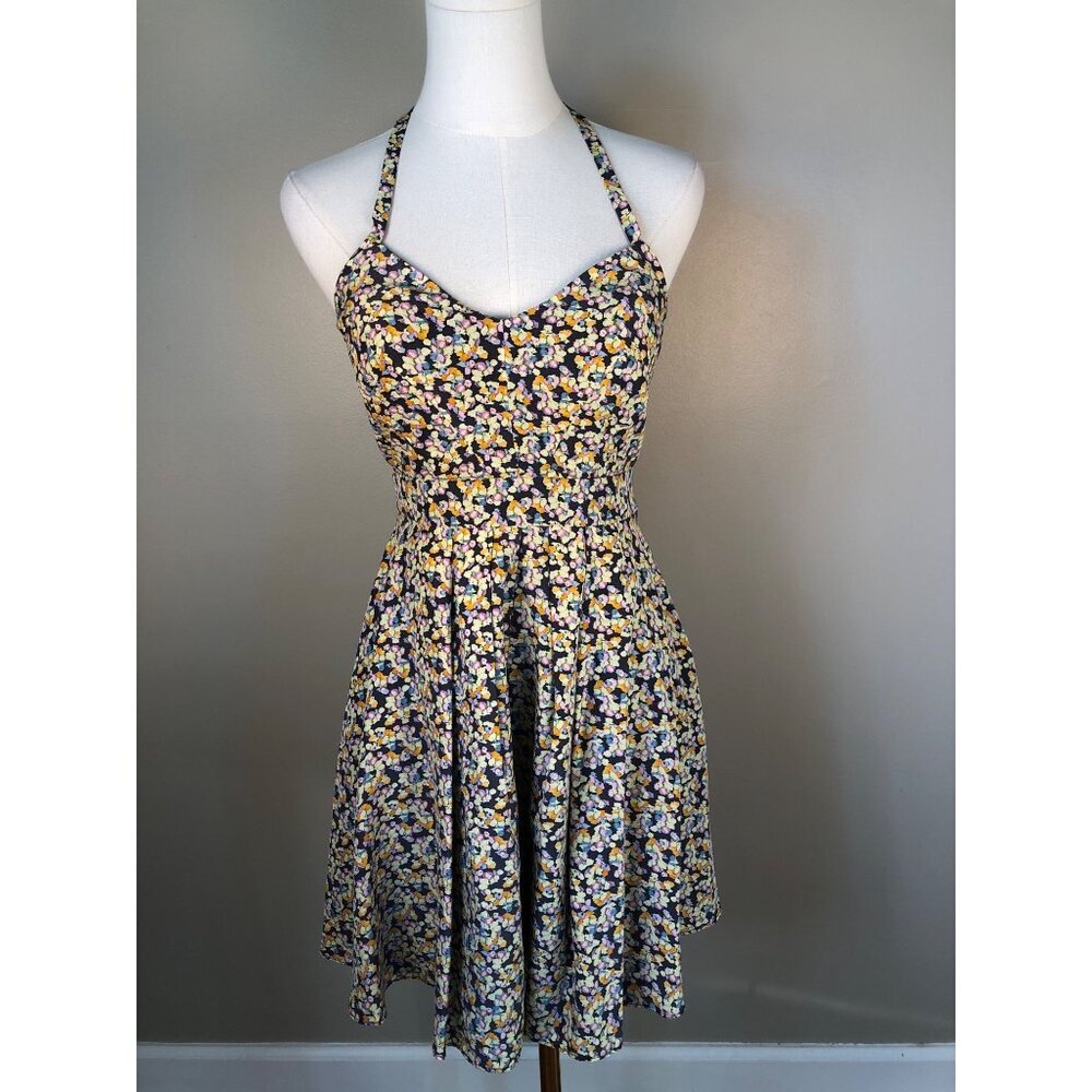 Elizabeth & James Multicolor Silk Halter Mini Dress -Size XS - Picture 2 of 11